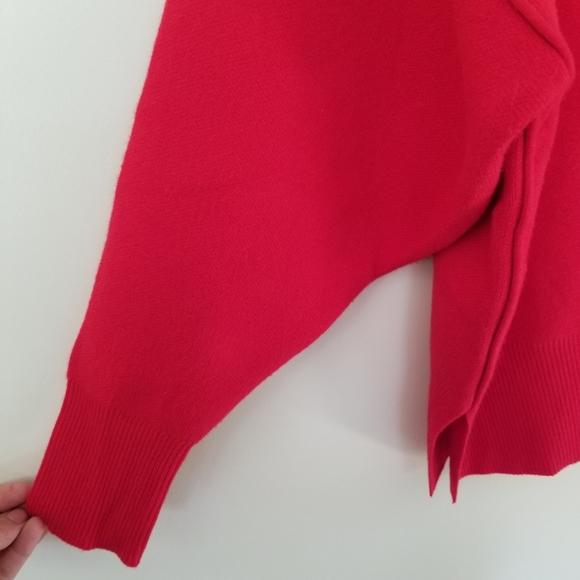Zara Red Dolman Sleeve Cozy Pullover Oversized Sweater Size Small - Picture 2 of 8